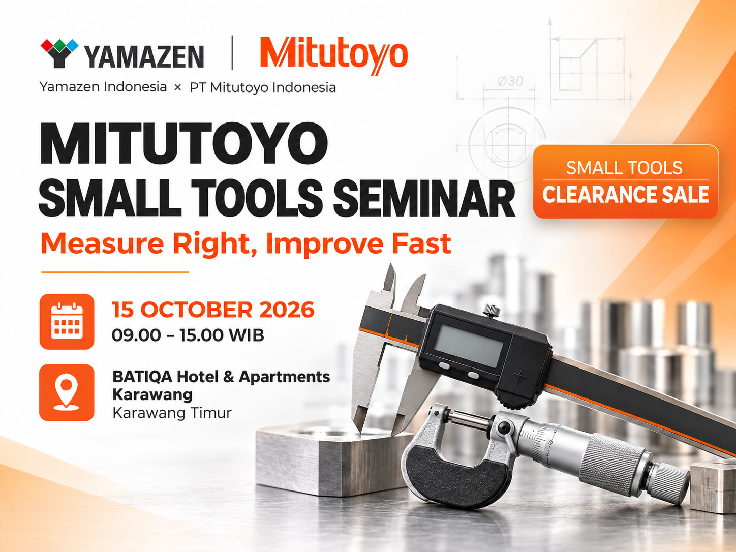 Mitutoyo Small Tools Seminar 15 Oct 2026